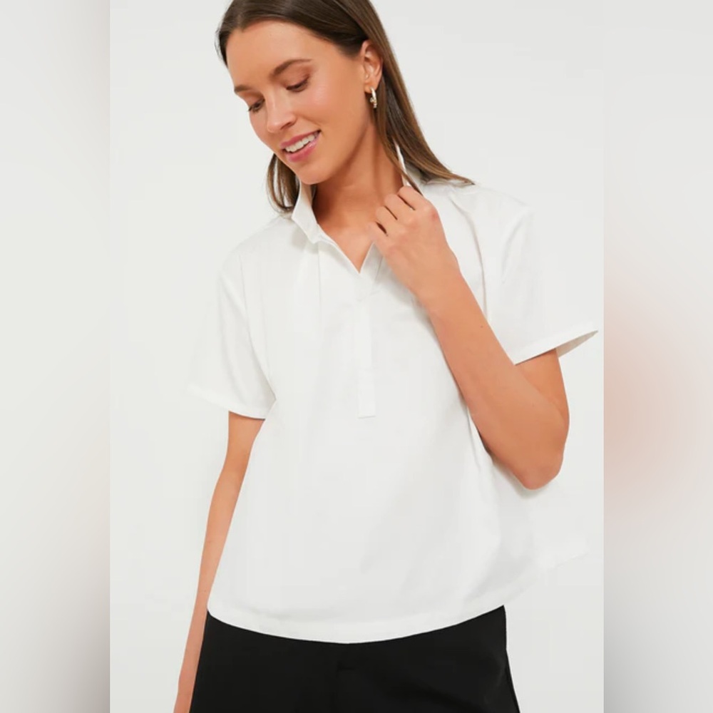Tuckernuck White Finn Popover Top Blouse EUC Large L